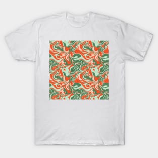 Psychadelic marble pattern design with strawberry colors T-Shirt